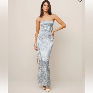 Reformation Frankie Silk Dress - Porcelain